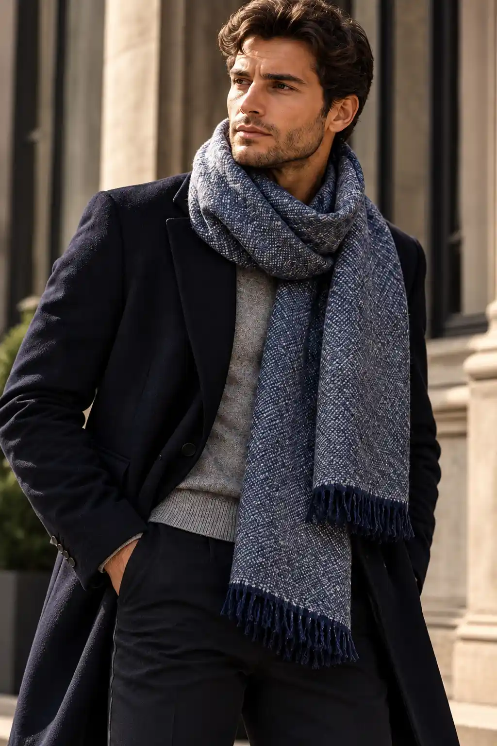 Scarf transformed into a commercial fashion visual