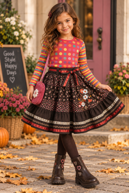 Kids skirt transformed into a fashion visual